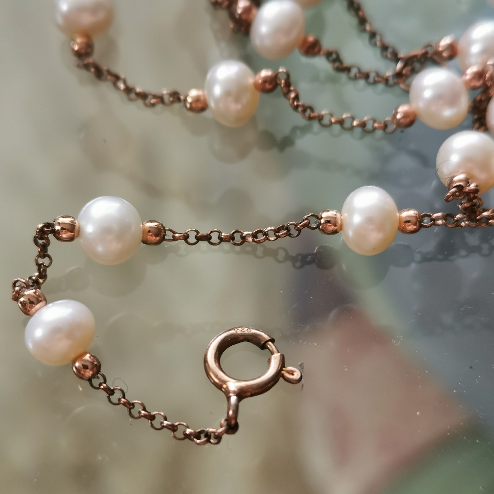 926 Rose Gold & Pearl Necklace